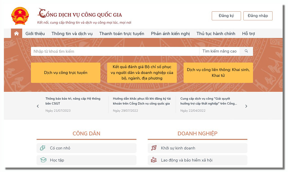 dịch vụ công trực tuyến có bao nhiêu mức độ