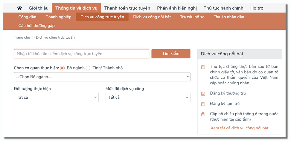 Dịch vụ công trực tuyến và những mức độ của dịch vụ công Dịch vụ công trực tuyến đường và những mức độ của dịch vụ công