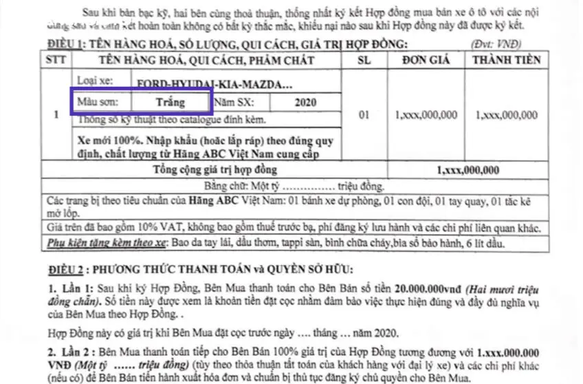 Kinh nghiệm xem xét khi ký hợp đồng giao thương mua bán xe ô tô mới Kinh nghiệm để ý khi ký hợp đồng giao thương xe ô tô mới