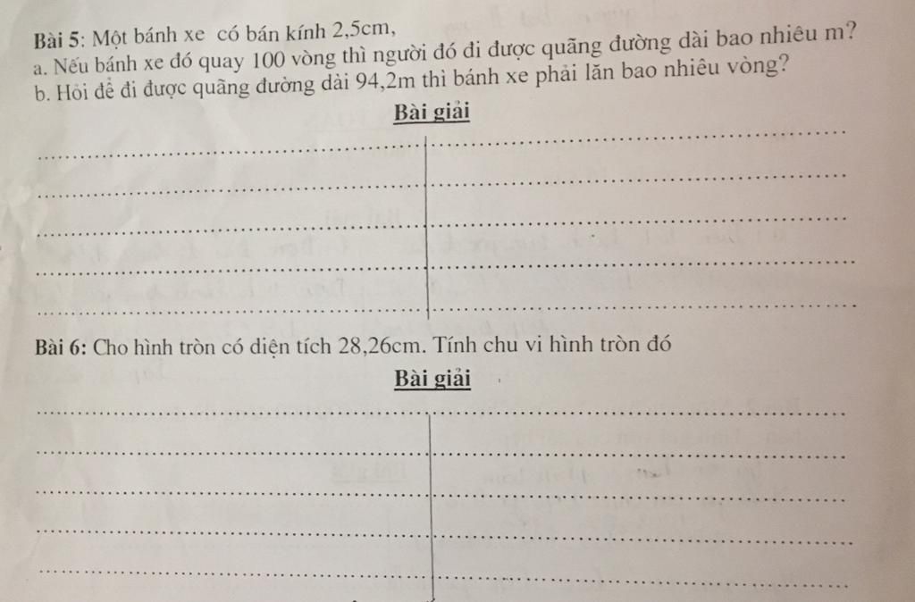 Bài một bánh xe có bán kính cm a giả dụ bánh xe đó quay vòng thì fan đó đi được quãng con đường dài từng nào m Bài một bánh xe có bán kính cm a trường hợp bánh xe đó quay vòng thì tín đồ đó đi được quãng mặt đường dài từng nào m
