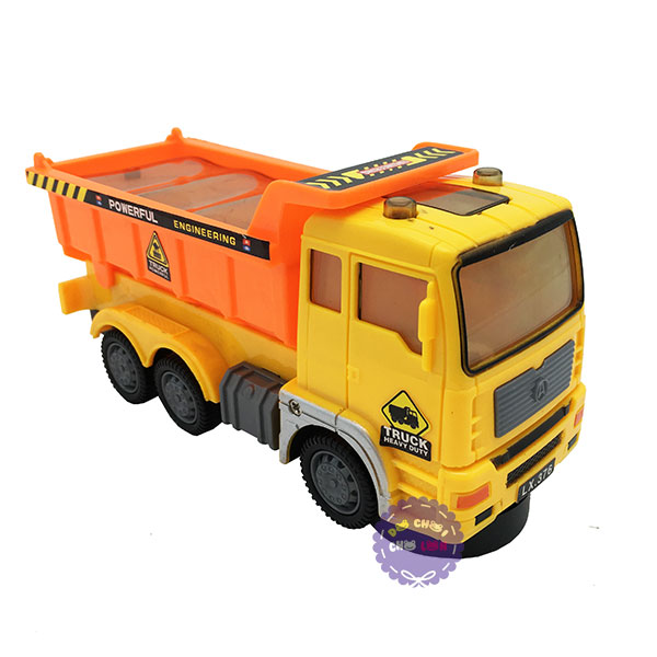 Hộp đồ nghịch xe ben bánh chạy pin sạc đèn d có nhạc Hộp đồ chơi xe ben bánh chạy pin đèn d có nhạc