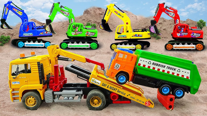 Máy xúc cần cẩu cứu nạn xe ben ô tô chở rác làm sạch nhỏ đường Máy xúc đề xuất cẩu cứu hộ cứu nạn xe ben xe hơi chở rác làm cho sạch bé đường